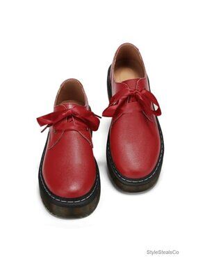 Lace-up Chunky Platform Loafers Lug Sole Oxford Work Shoes
